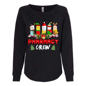 Pills Snow Reindeer Santa Claus Pharmacy Crew Christmas Gift Womens California Wash Sweatshirt