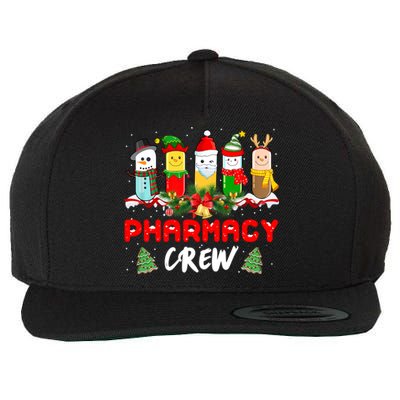 Pills Snow Reindeer Santa Claus Pharmacy Crew Christmas Gift Wool Snapback Cap