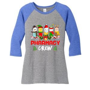 Pills Snow Reindeer Santa Claus Pharmacy Crew Christmas Gift Women's Tri-Blend 3/4-Sleeve Raglan Shirt