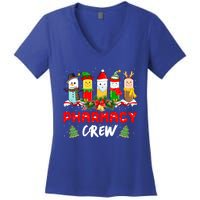 Pills Snow Reindeer Santa Claus Pharmacy Crew Christmas Gift Women's V-Neck T-Shirt