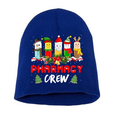 Pills Snow Reindeer Santa Claus Pharmacy Crew Christmas Gift Short Acrylic Beanie