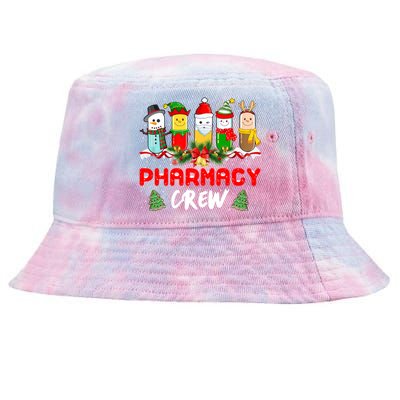 Pills Snow Reindeer Santa Claus Pharmacy Crew Christmas Gift Tie-Dyed Bucket Hat