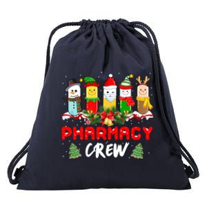 Pills Snow Reindeer Santa Claus Pharmacy Crew Christmas Gift Drawstring Bag