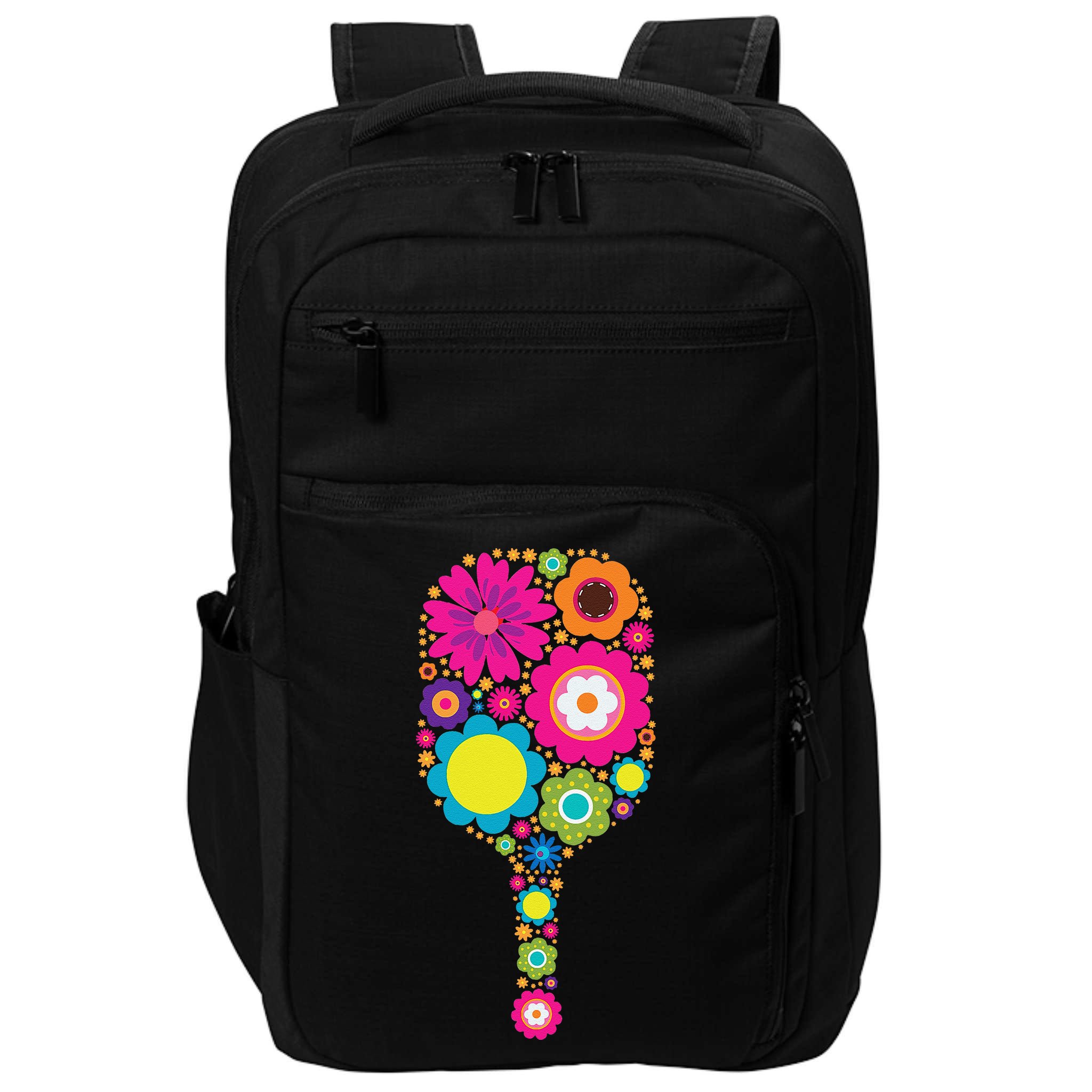 Pickleball Sports Racquet Racket Paddle Flowers Impact Tech Backpack