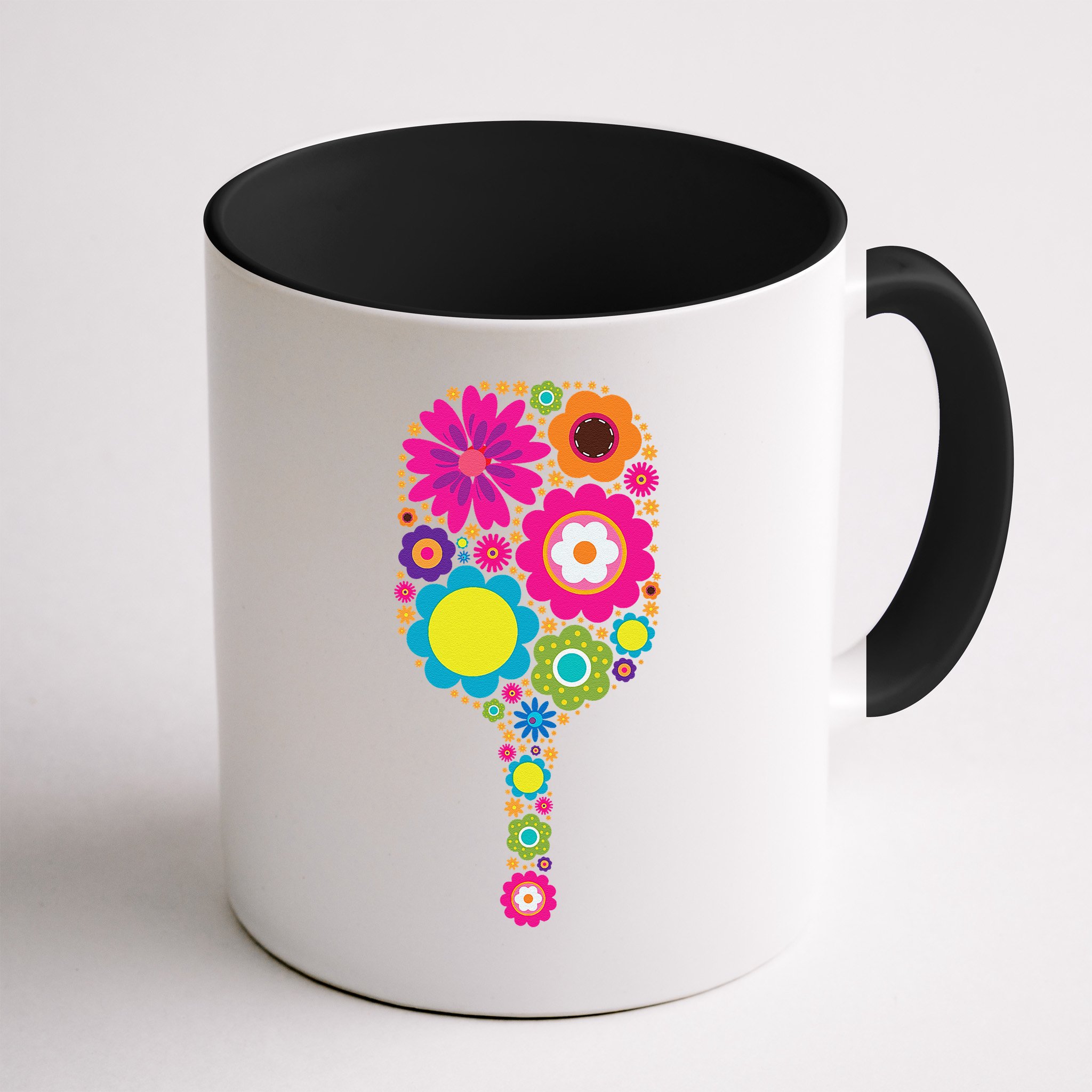 Pickleball Sports Racquet Racket Paddle Flowers Mug