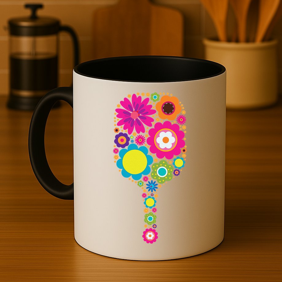 Pickleball Sports Racquet Racket Paddle Flowers Mug
