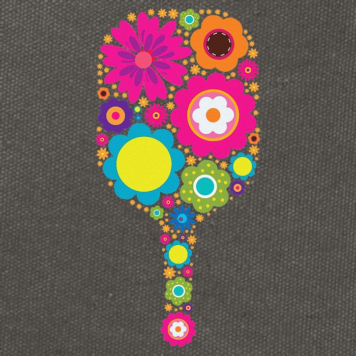 Pickleball Sports Racquet Racket Paddle Flowers Cotton Canvas Backpack