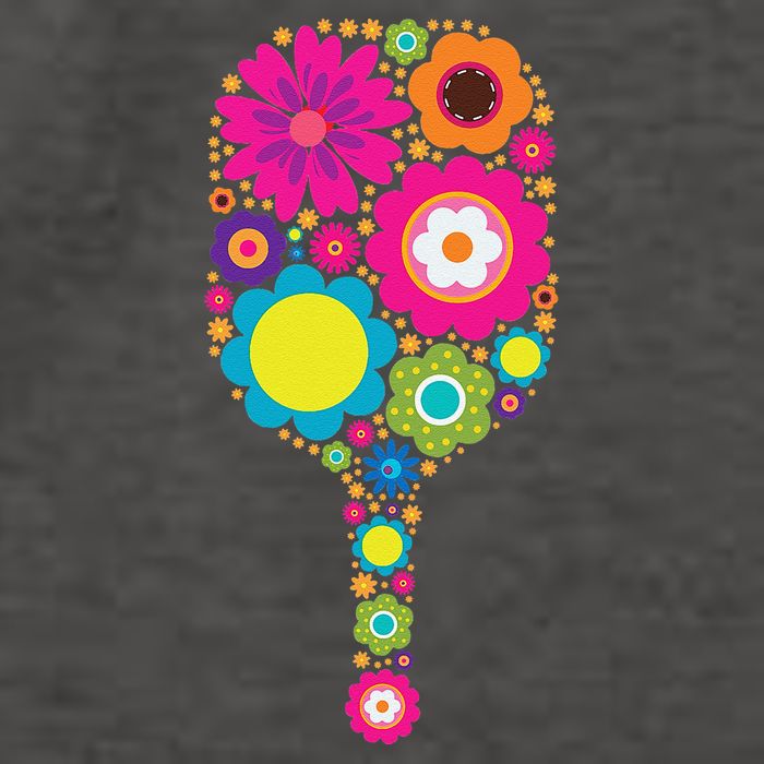 Pickleball Sports Racquet Racket Paddle Flowers Vector Backpack