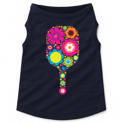 Pickleball Sports Racquet Racket Paddle Flowers Doggie Tank