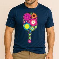 Pickleball Sports Racquet Racket Paddle Flowers Cooling Performance Crew T-Shirt