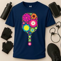 Pickleball Sports Racquet Racket Paddle Flowers Cooling Performance Crew T-Shirt
