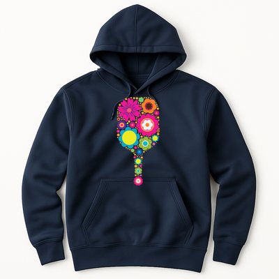Pickleball Sports Racquet Racket Paddle Flowers Hoodie