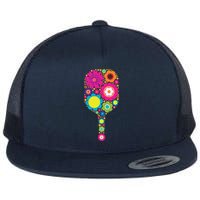 Pickleball Sports Racquet Racket Paddle Flowers Flatbill Hat