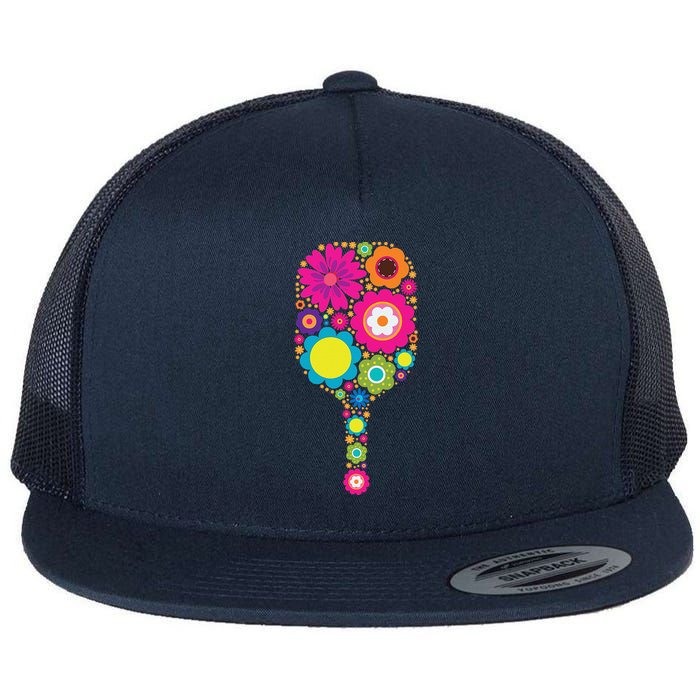 Pickleball Sports Racquet Racket Paddle Flowers Flatbill Hat