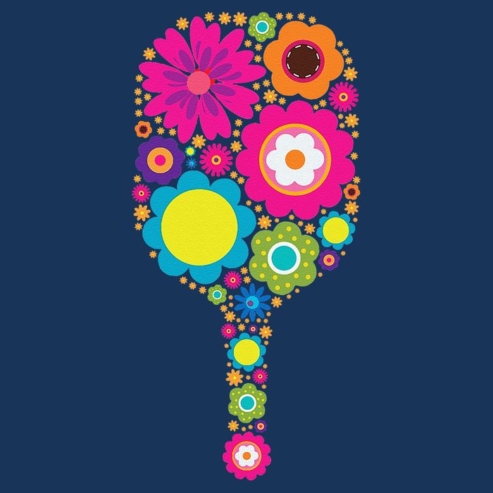 Pickleball Sports Racquet Racket Paddle Flowers Flatbill Hat