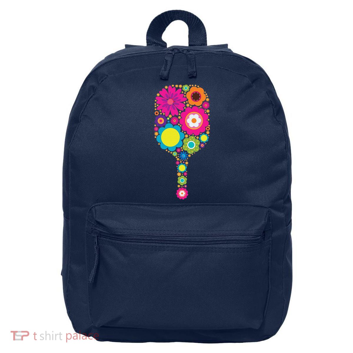 Pickleball Sports Racquet Racket Paddle Flowers 16 in Basic Backpack