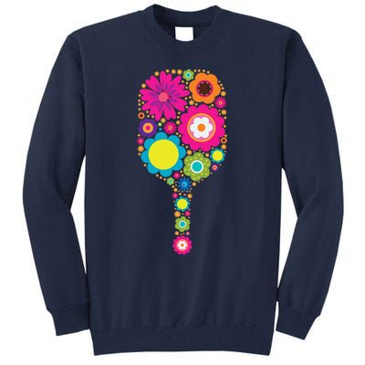 Pickleball Sports Racquet Racket Paddle Flowers Tall Sweatshirt