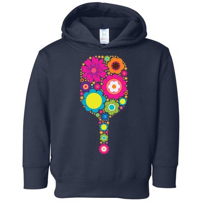Pickleball Sports Racquet Racket Paddle Flowers Toddler Hoodie