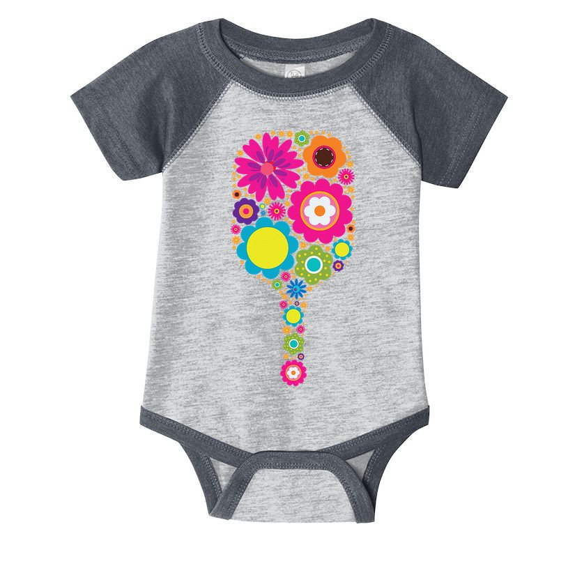 Pickleball Sports Racquet Racket Paddle Flowers Infant Baby Jersey Bodysuit