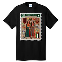 Palestine Stamp Retro Palestine Women Palestinian Flag Gaza Tall T-Shirt