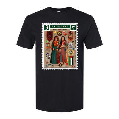 Palestine Stamp Retro Palestine Women Palestinian Flag Gaza Softstyle CVC T-Shirt