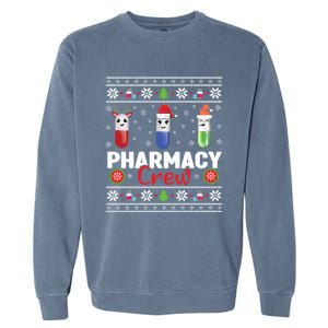 Pills Snow Reindeer Santa Claus Xmas Pharmacy Crew Meaningful Gift Garment-Dyed Sweatshirt