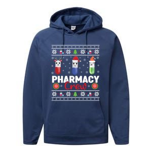 Pills Snow Reindeer Santa Claus Xmas Pharmacy Crew Meaningful Gift Performance Fleece Hoodie