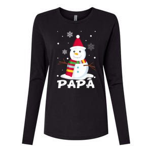 Papa Snowman Santa Funny Christmas Matching Family Gifts Womens Cotton Relaxed Long Sleeve T-Shirt