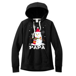 Papa Snowman Santa Funny Christmas Matching Family Gifts Women's Fleece Hoodie