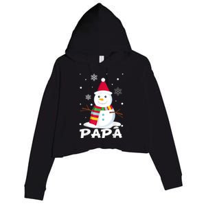 Papa Snowman Santa Funny Christmas Matching Family Gifts Crop Fleece Hoodie