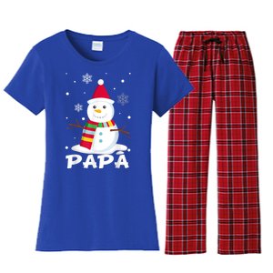 Papa Snowman Santa Funny Christmas Matching Family Gifts Women's Flannel Pajama Set