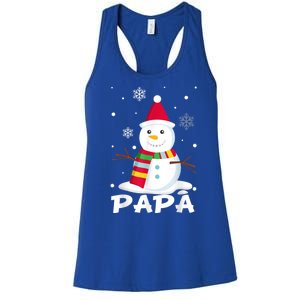 Papa Snowman Santa Funny Christmas Matching Family Gifts Women's Racerback Tank