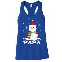 Papa Snowman Santa Funny Christmas Matching Family Gifts Women's Racerback Tank