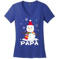 Papa Snowman Santa Funny Christmas Matching Family Gifts Women's V-Neck T-Shirt