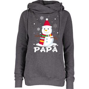 Papa Snowman Santa Funny Christmas Matching Family Gifts Womens Funnel Neck Pullover Hood