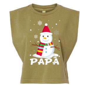 Papa Snowman Santa Funny Christmas Matching Family Gifts Garment-Dyed Women's Muscle Tee