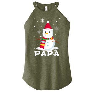 Papa Snowman Santa Funny Christmas Matching Family Gifts Women's Perfect Tri Rocker Tank