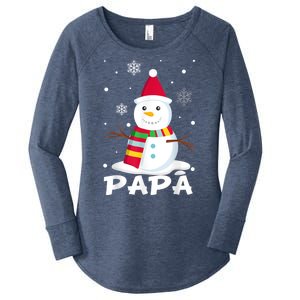 Papa Snowman Santa Funny Christmas Matching Family Gifts Women's Perfect Tri Tunic Long Sleeve Shirt