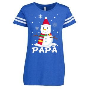 Papa Snowman Santa Funny Christmas Matching Family Gifts Enza Ladies Jersey Football T-Shirt