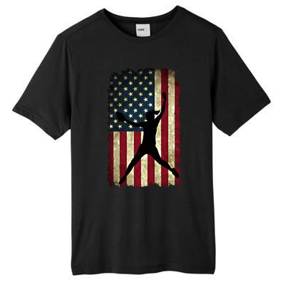 Pitcher Softball Stuff Usa Flag Cute Gift Softballism Gift Tall Fusion ChromaSoft Performance T-Shirt