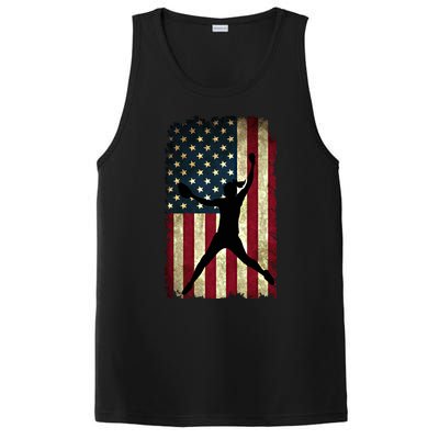 Pitcher Softball Stuff Usa Flag Cute Gift Softballism Gift PosiCharge Competitor Tank