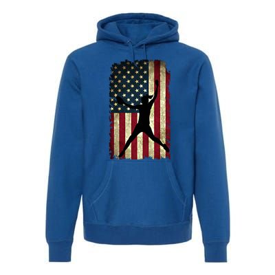 Pitcher Softball Stuff Usa Flag Cute Gift Softballism Gift Premium Hoodie