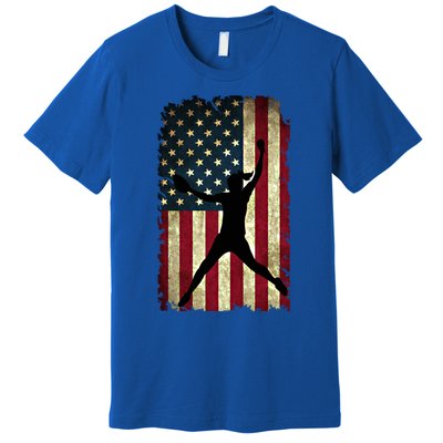 Pitcher Softball Stuff Usa Flag Cute Gift Softballism Gift Premium T-Shirt