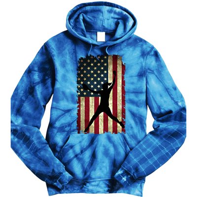 Pitcher Softball Stuff Usa Flag Cute Gift Softballism Gift Tie Dye Hoodie