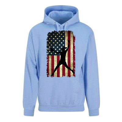 Pitcher Softball Stuff Usa Flag Cute Gift Softballism Gift Unisex Surf Hoodie