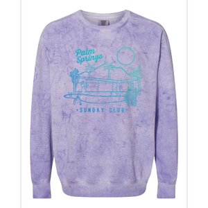 Palm Springs Sunday Club Simple Line Drawing Gift Colorblast Crewneck Sweatshirt