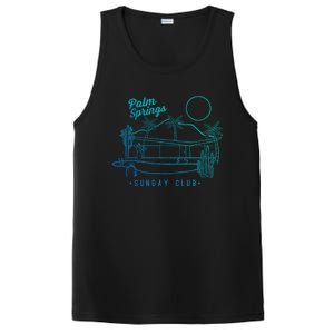 Palm Springs Sunday Club Simple Line Drawing Gift PosiCharge Competitor Tank