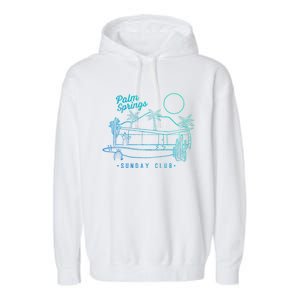 Palm Springs Sunday Club Simple Line Drawing Gift Garment-Dyed Fleece Hoodie