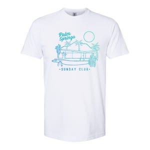 Palm Springs Sunday Club Simple Line Drawing Gift Softstyle CVC T-Shirt