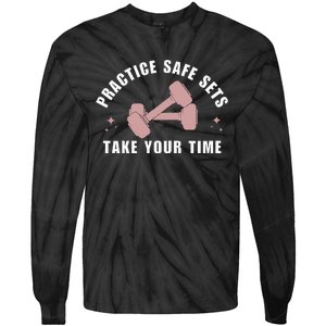 Practice Safe Sets Women Weightlifting Tie-Dye Long Sleeve Shirt